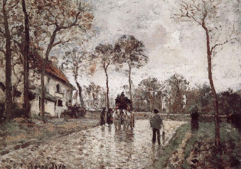Camille Pissarro Road Vehe is peaceful the postal vehicle
